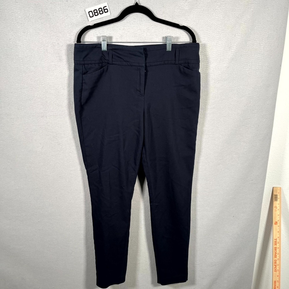 Ivanka Trump Ankle Dress Pants Womens 12 Navy Blue Skinny Leg Formal Business